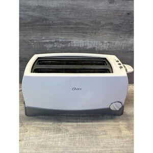 Oster Vintage Toaster Model 6247-000 White Big Frozen Warm Brown Setting